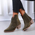 Women's Nubuck Zip Pointed Toe Ankle Boots