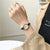 Retro Brown Wristwatches Vintage Leather Bracelet Woman Watch - Black white - 200363144