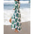Leaves Print Cover up Tunics for Beach Long Kaftan Bikini Cover up Robe - Birmon