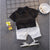 Summer Toddler boy Clothes Set - Black and white / 9M / China