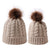 Women Winter Beanie Bubble Hats - Khaki pair / One Size