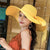 Women’s Summer Beach Big Brim Hat - K60-Yellow / M(55-60cm)Adjustable