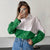 Fashion Patchwork Women Long Sleeves Blouse