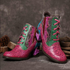 Fancy Pattern Stitching Embossed Genuine Leather Short Boots