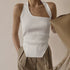 Knit White Tank Skinny Solid Halter Top