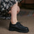 Woman Genuine Leather Platform Chunky Heels Pumps