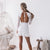 New Vogue Women White Hollow Out Lace Dress