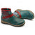 Women's Green Embossed Genuine Leather Ankle Boots