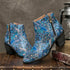 Prosperous Flowers Printed Chunky Heel Short Boots