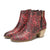 Prosperous Flowers Printed Chunky Heel Short Boots
