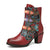 Women Retro Style Flowers Ankle Boots