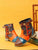 Colorful Tribal Pattern Splicing Block Heel Short Boots