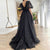Black Starry Tulle Prom Dresses