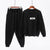 Autumn & Winter Woolen And Cashmere Knitted Warm Suit - Black / L