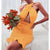 Backless Short Wrap Bodycon Cross Halter Mini Sheath Dress - Yellow / L