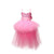 Black Tulle V neck Dress For Girls - Pink / 2T