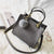 Casual Leather tote bag and handbag for women - Gray / 24cm x 15cm x 23cm - 100002856