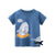 Casual Summer Children’s T-shirt - blue fish / 3T