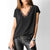 Casual T-Shirt Sexy Low Cut Lace Tops for Women - 200000791
