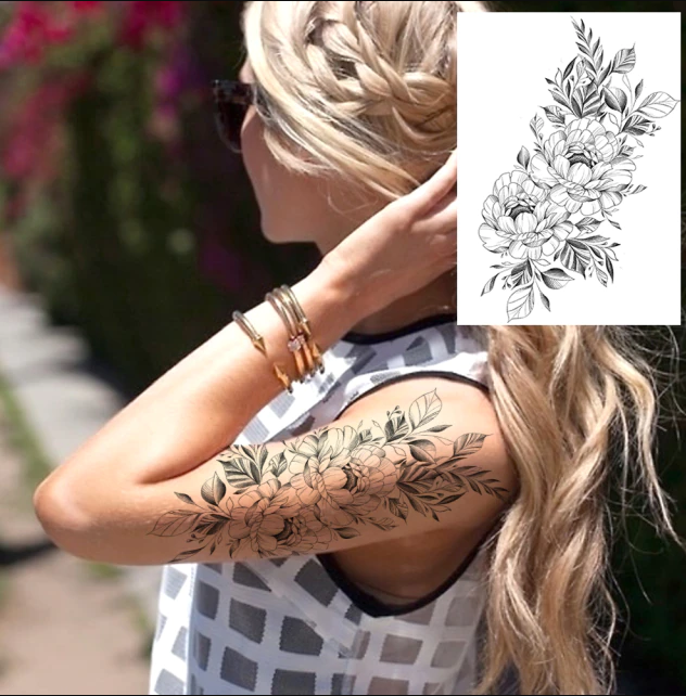 Realistic Flower Arm DIY Waterproof Temporary Tattoo - Birmon