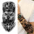 Crown Lion Flower Black Tiger Skeleton Compass Half Sleeve DIY Waterproof Temporary Tattoo For Men & Women - Birmon