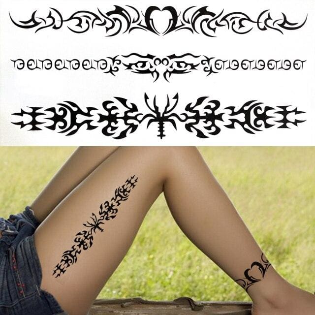 Cute Fonts Feather Dragon Star Quotes Black Thorns Labium Waterproof Temporary Tattoo For Men Women - Birmon