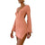 Elegant Fashion Solid Color Tie Up Backless Split Short Dress - Orange / L