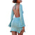 Elegant Fashion Solid Color Tie Up Backless Split Short Dress