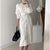 Elegant O Neck Single Breasted Women Solid Sweater Dress - white / One Size