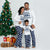 Family Matching Christmas Tree Print Pajamas - Dark Blue-white / Women L
