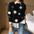 Floral Embroidery Pullover Sweater - black / One Size