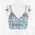 Flower Embroidery Camisole Women’s Top - sky blue / L