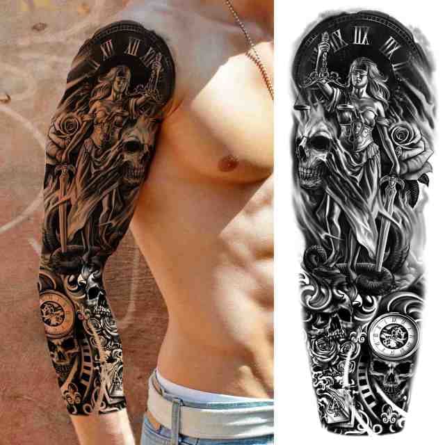 Full Arm Temporary Sticker Tattoo For Women & Men - Birmon
