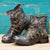 Genuine Leather Women Vintage Bohemian Ankle Boots - 10