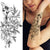 Large Flower Black Dahlia Rose Peony Realistic Waterproof Temporary Tattoo For Men Women - Birmon
