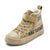 Leather Winter Children Boots - Beige with Plush / 32