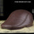 Leather Winter Warm Ear Protection Cap - PURE BROWN WITH EAR / L56-57CM