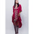 Long Hippie Boho Dress - Burgundy / XL