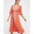 Long Hippie Boho Dress - Coral Red / S