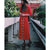 Long Hippie Boho Dress - Red / L