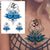 Clever Fox Flower  Blue Lotus Geometry DIY Waterproof Temporary Tattoo For Men & Women - Birmon