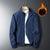 Men’s Blue Zipper Jacket - Dark Blue Fleece / 4XL