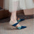 Mixed Colors Shoes Woman Suede Leather Pointed Toe High Heels Pumps - blue / 3