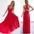 Multiway Wrap Convertible Boho Maxi Bandage Long Dress - Red / L