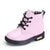 New Winter Children Leather Waterproof Shoes - Pink / 30