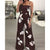 New Women’s Floral Backless Jumpsuit - Brown / M