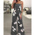 New Women’s Floral Backless Jumpsuit - gray / L