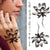 Tiger Flower Peony Fake Rose Sweat pea Orchid  Daffodil Black DIY Temporary Tattoos For Women Girls Adult - Birmon