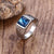 Rainbow X Solid Gentleman Ring - Blue / 10