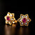 Rhinestone VII Trendy Women’s Earrings - Red / Gold-color